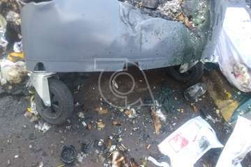 El vandalismo calcina un contenedor en Las Huesas (Telde)/TA.